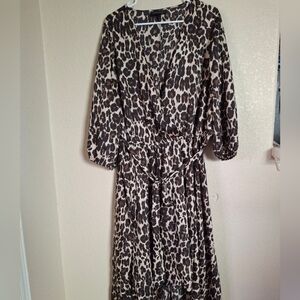 Lane Bryant Sz 22 Cheetah Leopard Print Midi Dress